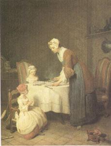 Jean Baptiste Simeon Chardin Le Benedicite (Saying Grace) (mk05) oil painting picture